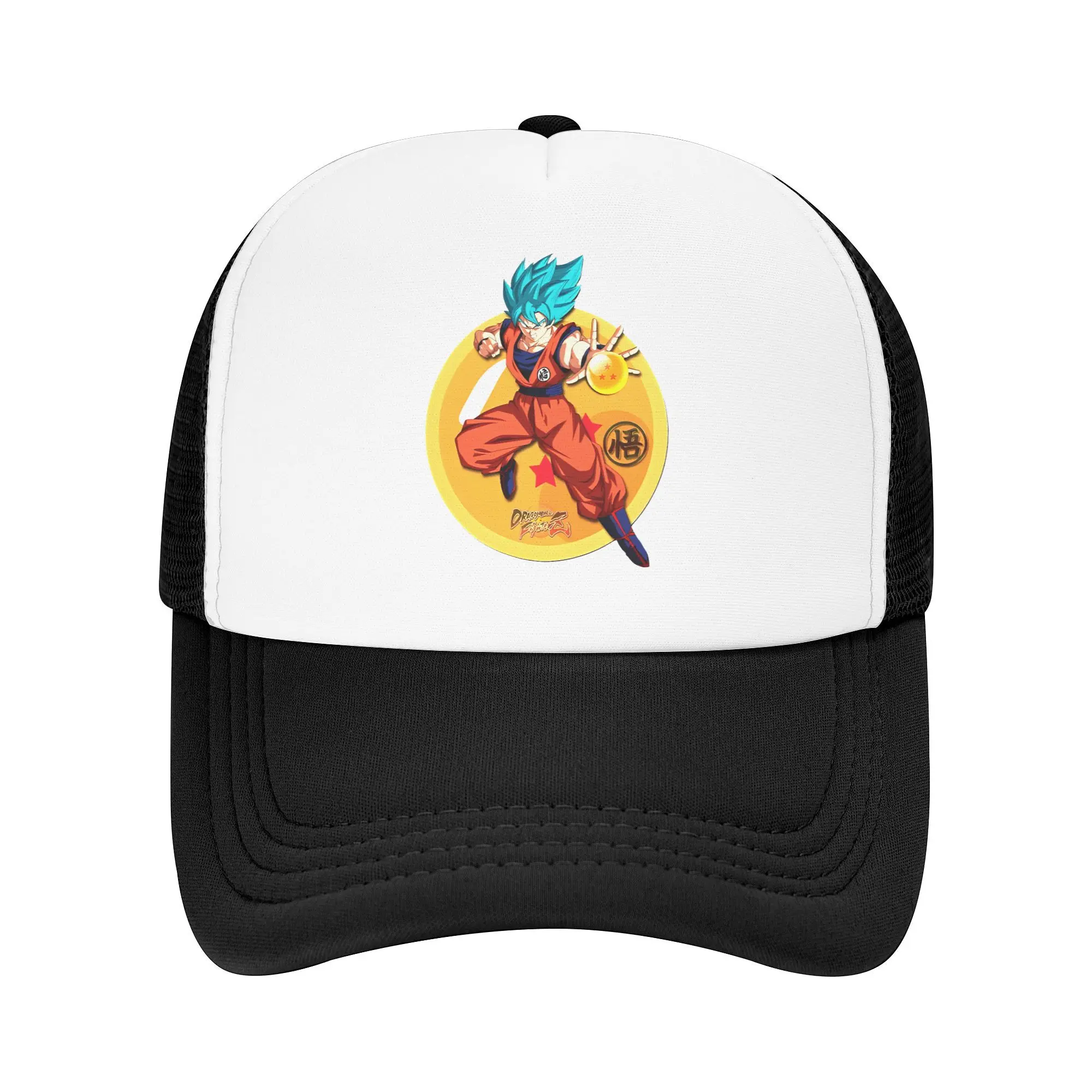 Goku Super Saiyan Dragon Ball Trucker Hat For Man Woman Cooling Breathable Mesh Side Hats Caps Adjustable Fit For Casual Wear