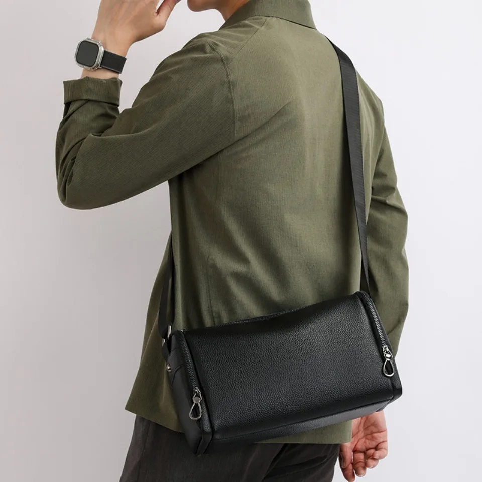 100% جلد البقر الحقيقي حقائب اليد سعة كبيرة الرجال رسول حقائب كتف للرجل السفر أعلى درجة الذكور حقيبة كروسبودي