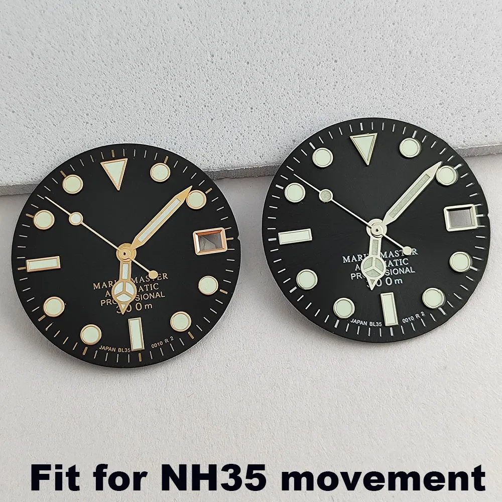 NH35 watch dial 28.5mm silver rose gold index NO logo suitable for NH35 movement 300m dial accessories customizable logo