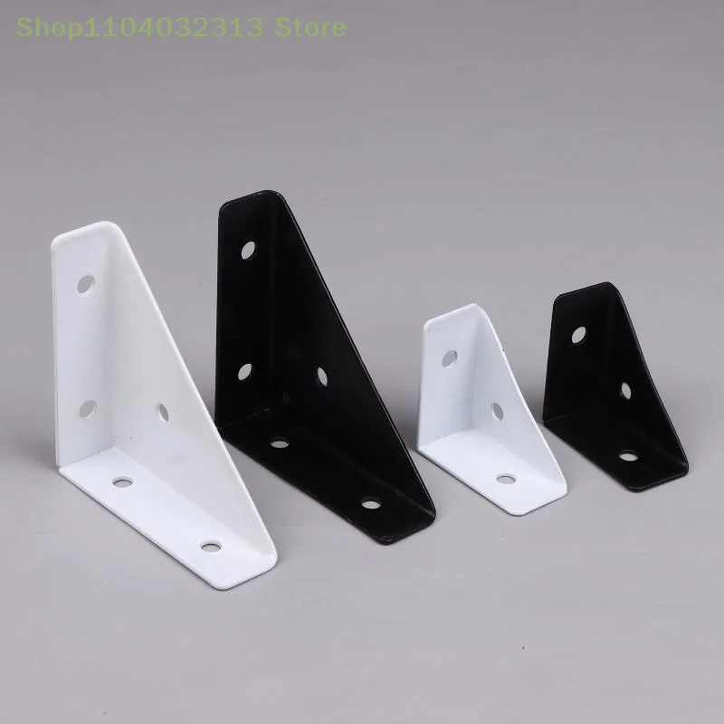4PCS Right Triangle Wooden Corner Supports for Furniture Black White Connector Fasteners Suitable for Beds Cabinets