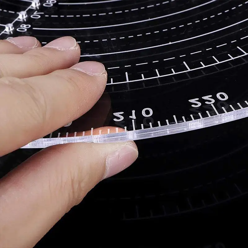 20CM/7.87IN Clear Plastic round Center Lathe Work Compass Circle Gauge Finder Wood Turning Drawing Processing Tool