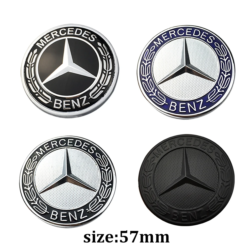 Mercedes Benz emblem Blue Black Star Car Front Hood Logo for Mercedes w204 w211 w205 W212 w203 w213 w124 w176 w177 accessories