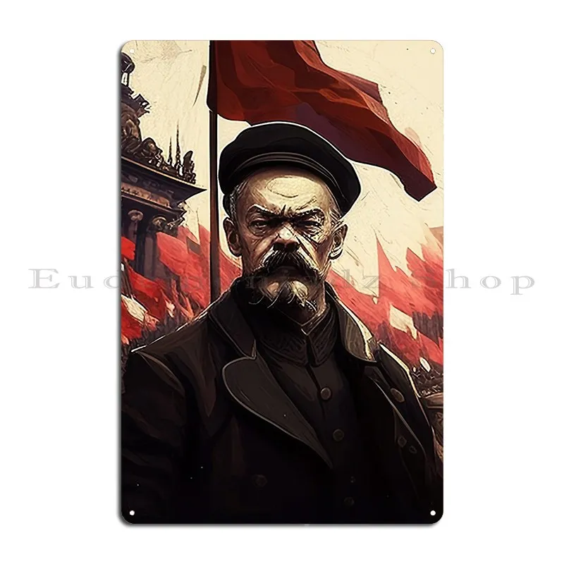 Lenin Revolution The Collapse Of Russia Metal Plaque Cinema Wall Decor Kitchen Party Custom Tin Sign Poster