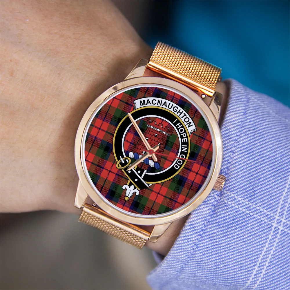 นาฬิกาข้อมือสีดำ รุ่น Rose Gold สำหรับผู้ชายและผู้หญิง นาฬิกาควอตซ์ สายสีเงินลายตารางสีแดงเขียว ของขวัญ