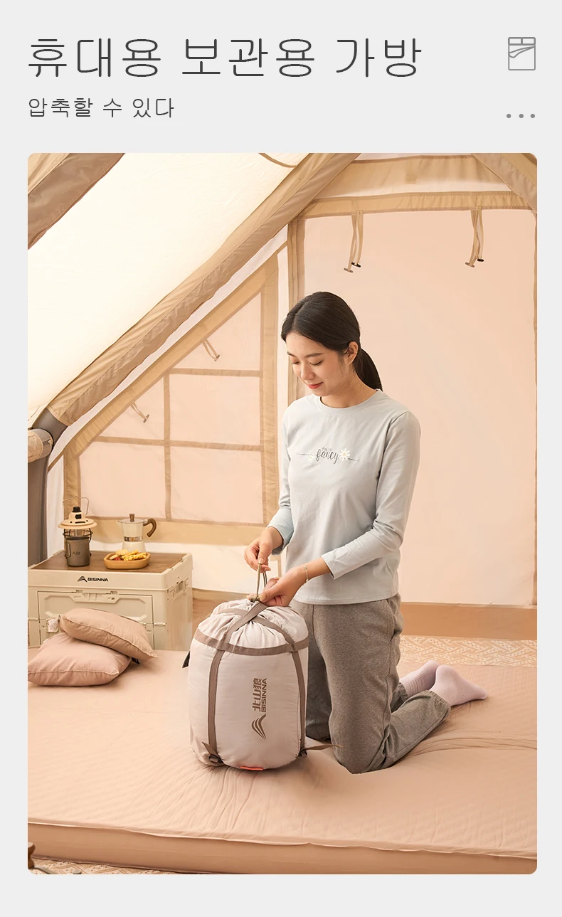 BISINNA 2-Personen-Camping-Schlafsack, tragbar, abnehmbarer Schlafsack für Reisen, Outdoor, Wandern – Detail 9