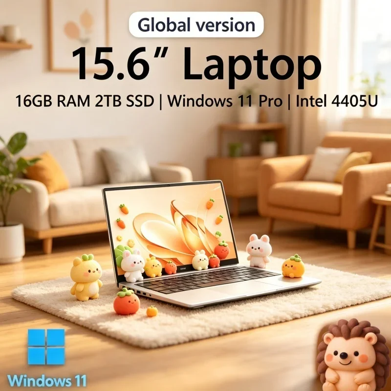 Laptop Opulent 2026 Insular Hyper Slim de 15.6 Pulgadas, 16GB RAM, SSD, Intel 4405U, PC para Juegos con Pantalla Resplandeciente de 1920*1080, Nebuloso
