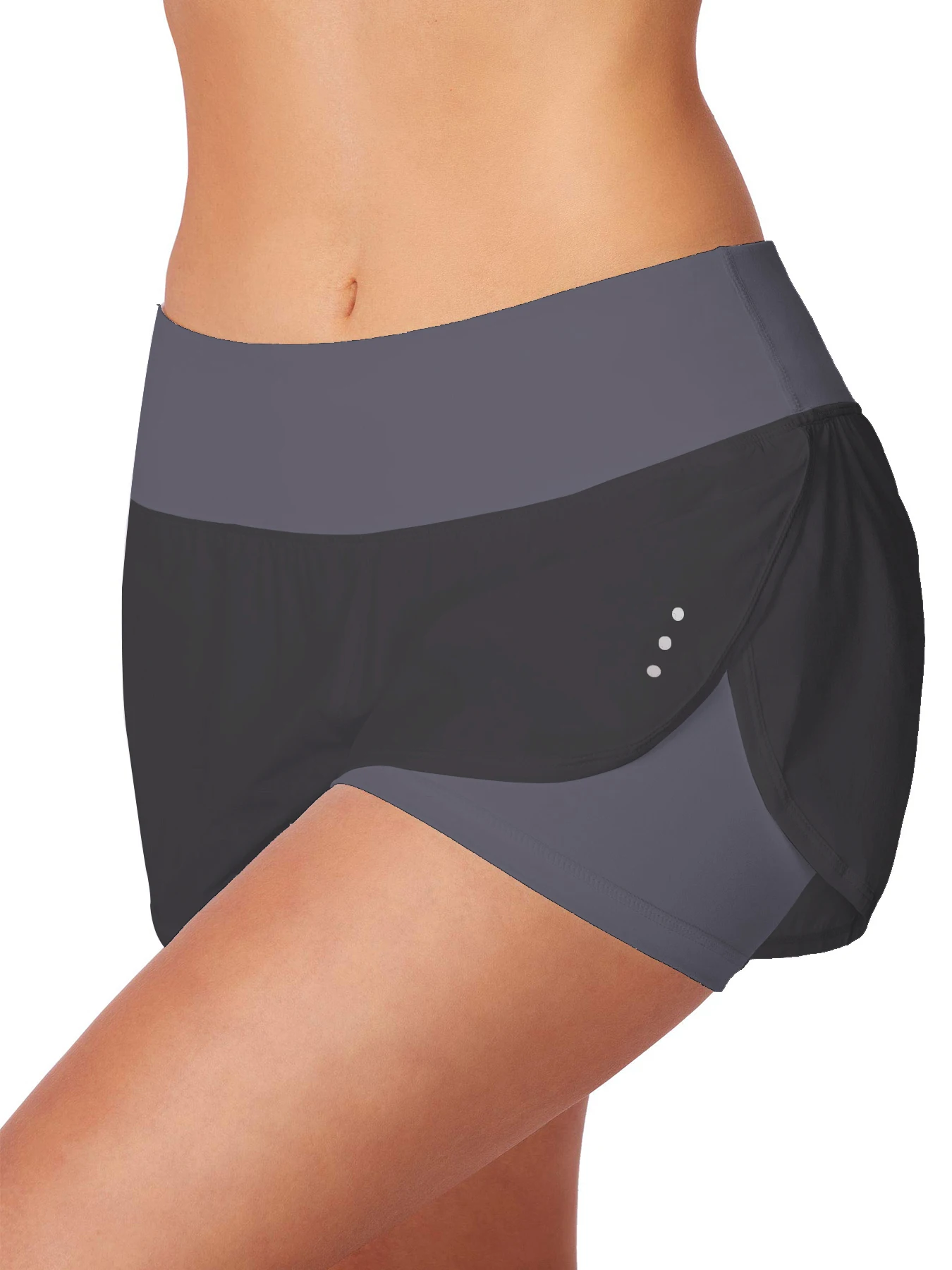 2-in-1-Laufshorts für Damen, Shorts aus Spandex mit hoher Taille, geeignet für Fitnessstudio, Yoga und Sport, mit Reißverschlusstaschen. – Detail 11