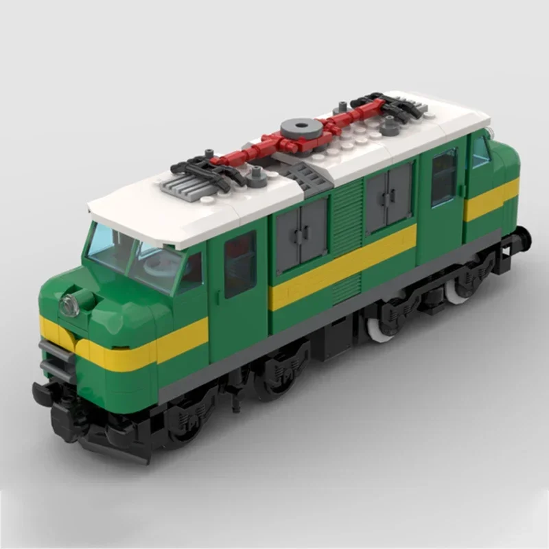 Set mainan Natal Set DIY hadiah blok Modular teknologi lokomotif Spanyol Vintage batu bata bangunan kereta kota Model Moc