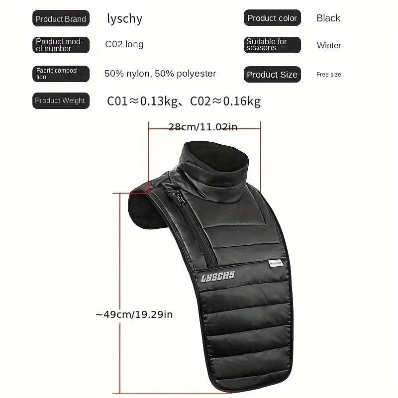 LYSCHY Winter Warm Motorcycle Neck Scarf Windproof Reflective Motocross Chest Neck Gaiter Cloak Outdoor Ski Face Mask Balaclava