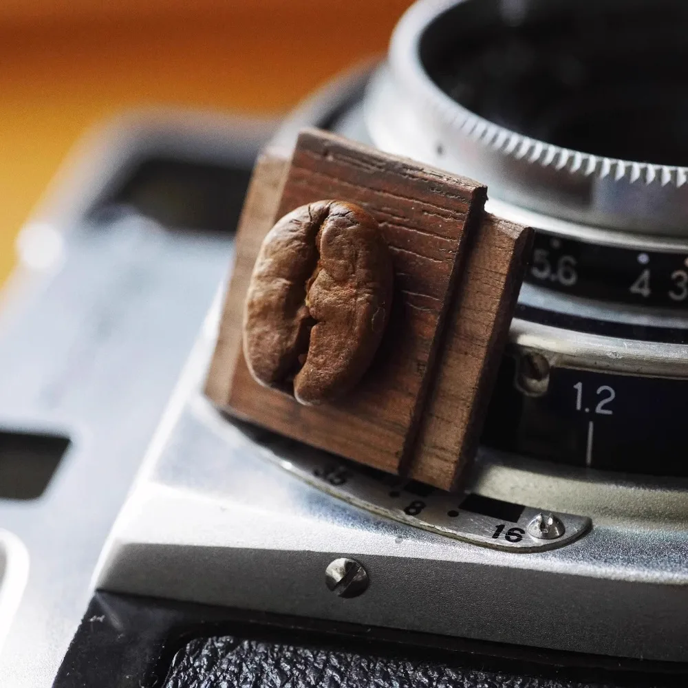 Camera Hot Shoe Cover Walnut Coffee Bean DSLR Mirrorless Camera Accessories for Sony/Canon/Nikon Camera Hot Shoe Cap Button Gift