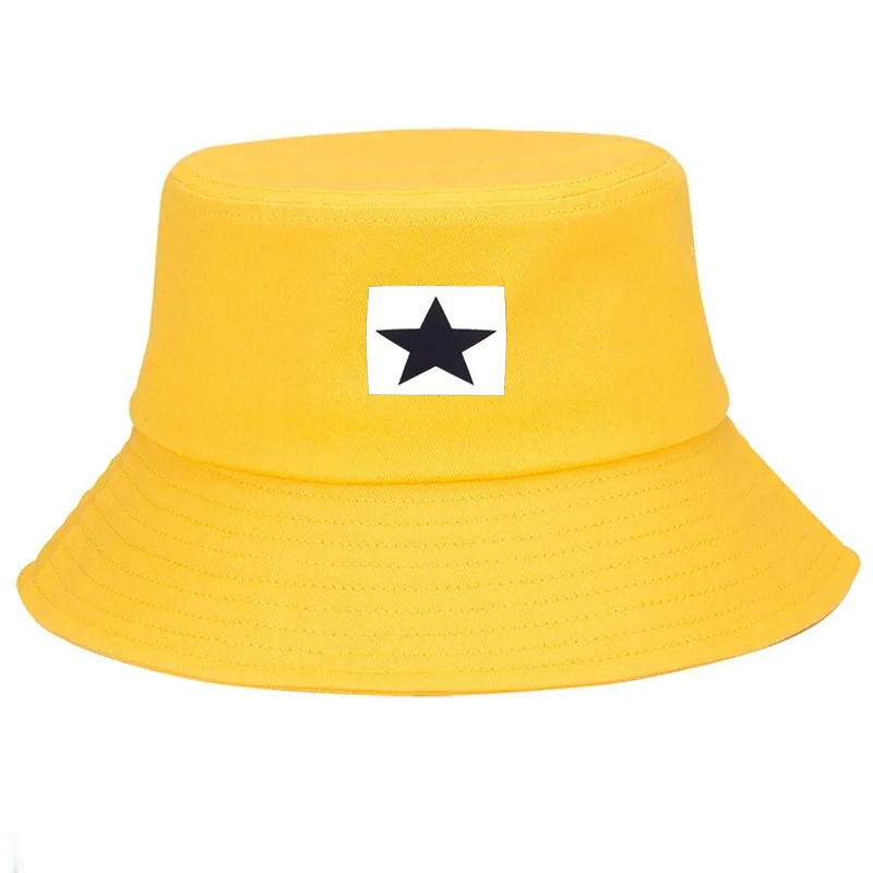 قبعة دلو قطنية مطبوعة بنجوم خماسية للرجال والنساء قبعة صيد السمك قابلة للتعديل في الهواء الطلق كاجوال ملابس يومية عصرية #2