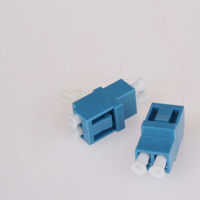 

LC UPC duplex NO ear fiber optic coupler High and low type FTTH Fiber Optic Coupler SM adapter Connector LC UPC blue customized