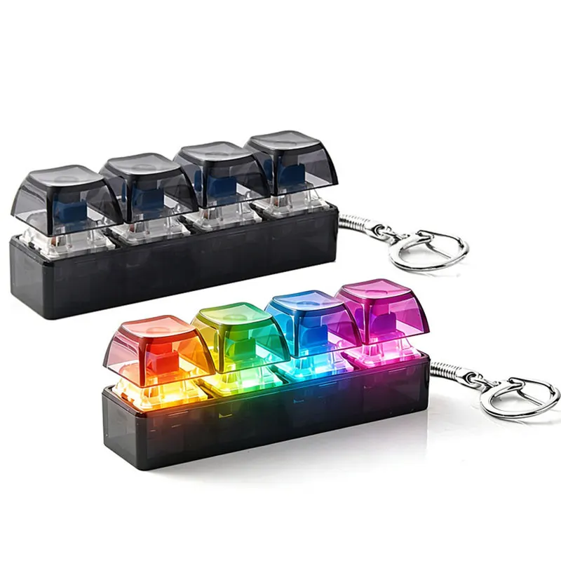 

Keyboard Fidget Figurines for Adults Fidget Keyboard Clicker Toy with LED Light Keychain Stress Relief for Anxiety Decompression