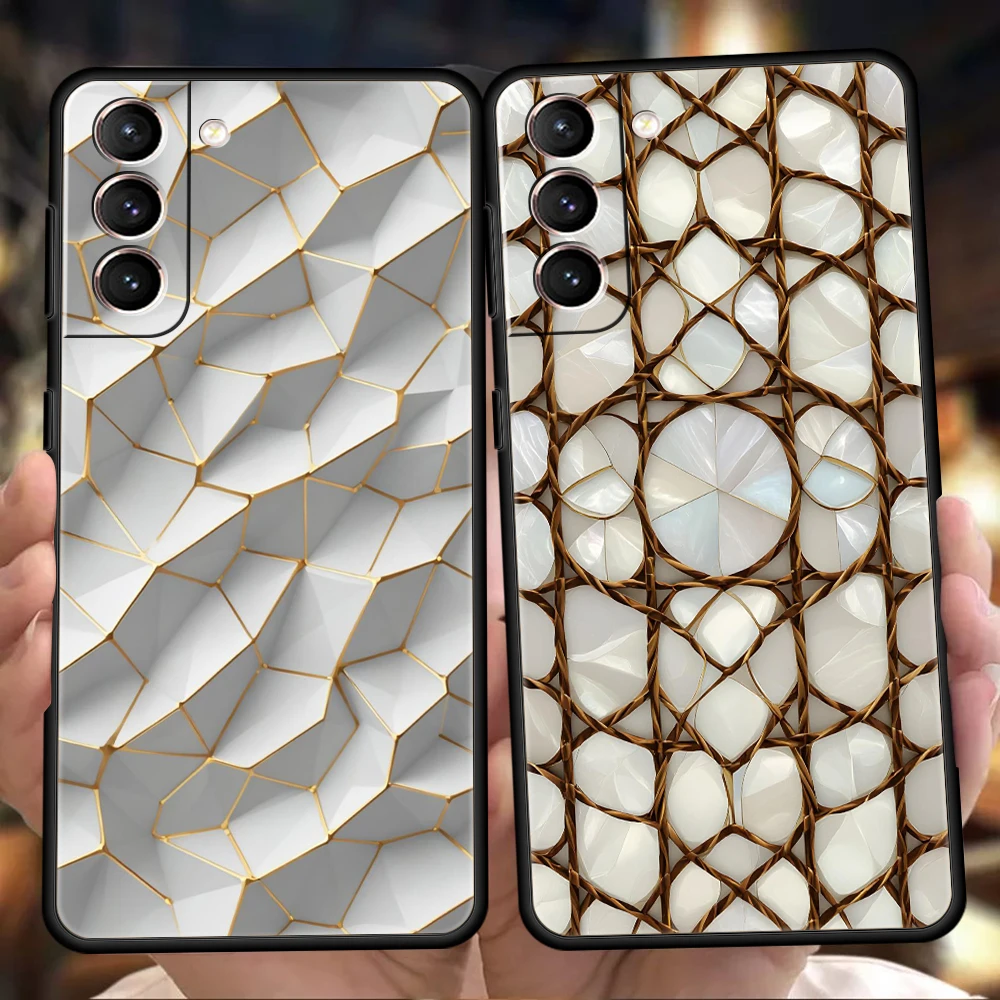 Phone Case Cover for Samsung Galaxy S25 Edge S24 S23 S22 S20 S21 FE Ultra S10 S10E Plus 5G Soft TPU Capas Folds Texture Fundas