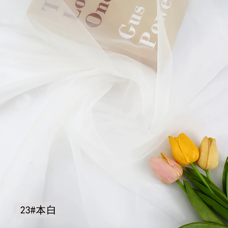 100x150cm Sheer Organza Fabric Wedding Birthday Christmas Party Decoration DIY Sewing Dress Tulle Gauze Fabric by the meter