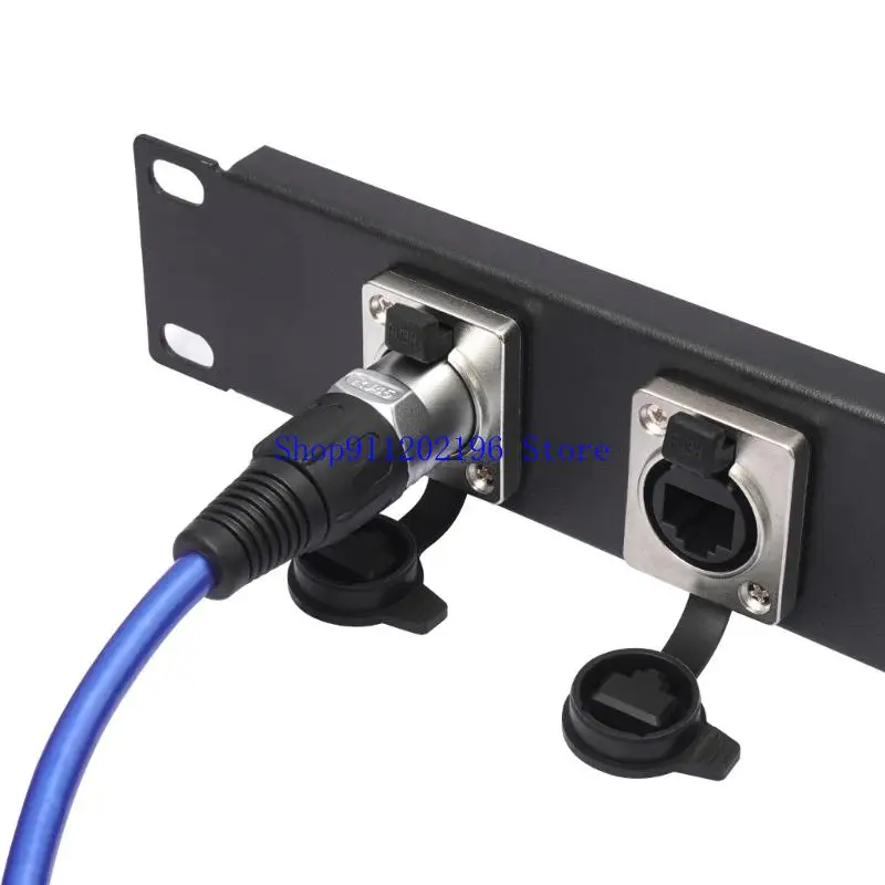 P82A RJ45 แผงติดตั้ง coupler พร้อมอินเตอร์เฟสล็อค 180/90 องศาความสมบูรณ์ cat5/cat6 สายเคเบิล abs โลหะ