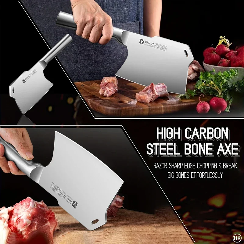 Specialized Stainless Steel Kitchen Knives High-Hardness Bone-Cutting Knives, High-Quality Thickened and Weighted Kitchen Knives