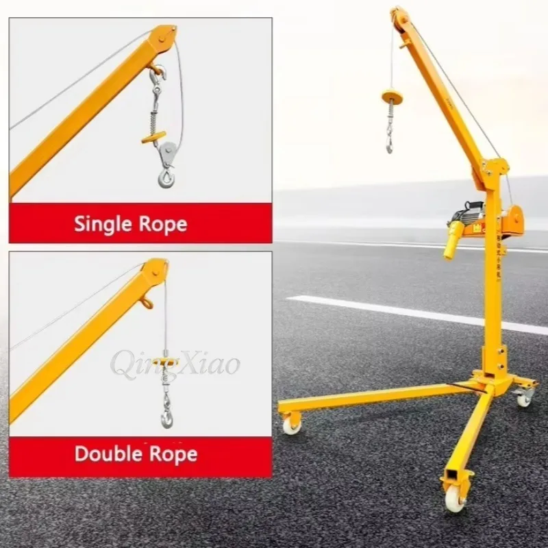 200Kg Mobile Small Crane Portable Foldable Hand Crank Hoist Household Manual Mini Lifting Crane Lifting Machine Stable Practical