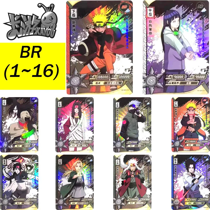 

Kayou Naruto BR Single Card 1~16 Series Sai Yamato Rock Lee Sarutobi Asuma Rare Collection Card Christmas Birthday Gift Toys