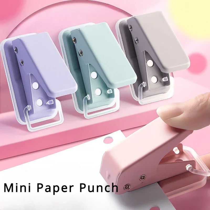 Mini Single Ring Hole Punch Paper Punch Puncher for Card Hand Account Notebook School Office Supplies