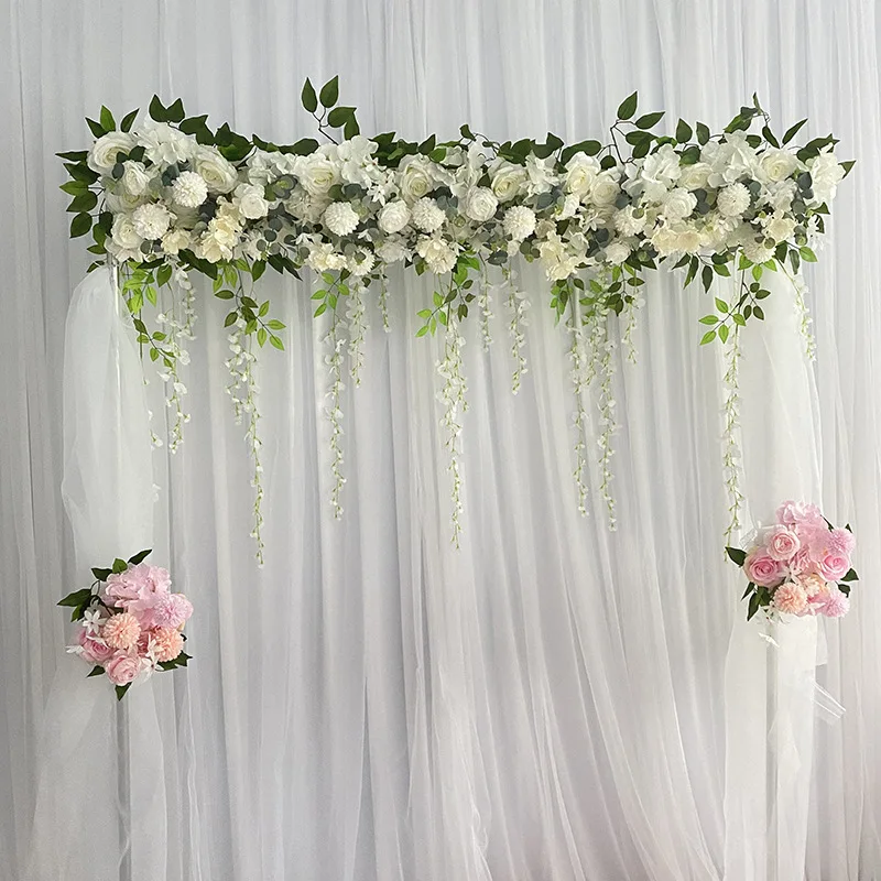 100cm DIY Wedding Flower Wall Decor Arrangement Supplies Silk Peony Rose Artificial Flower Row Decoration Wedding Arch Backdrop