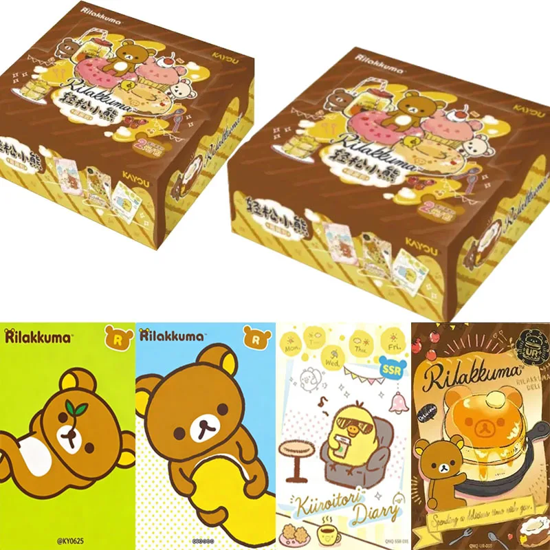 

Genuine KAYOU Rilakkuma Relax Bear Deluxe Mystery Blind Box Embossed Flash Lovely Cartoon Fun Pack TCGCollection Card