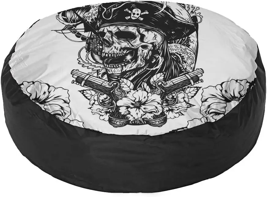 Vintage Skull Pirate Captain Spare Tire Cover Wheel Protectors Water Dustproof Fit for SUV Truck Camper Travel Camping Trailer