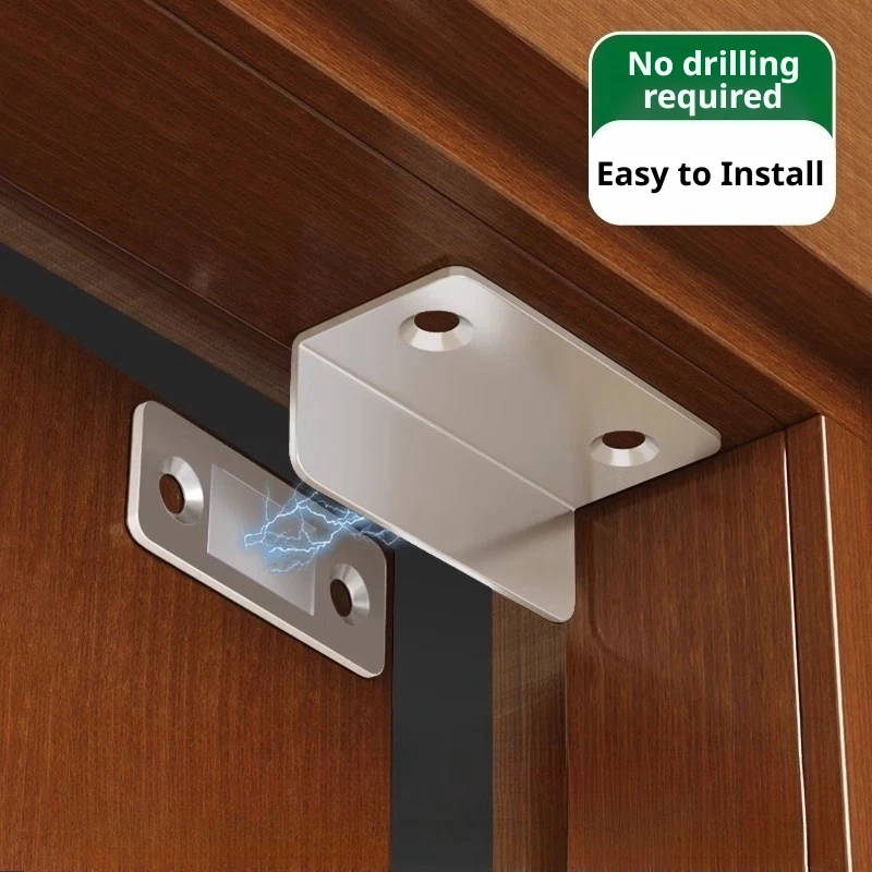 Heavy-Duty Invisible Magnetic Door Catch, Drill-Free Strong Adhesion Seamless Release for Cabinets Sliding Doors