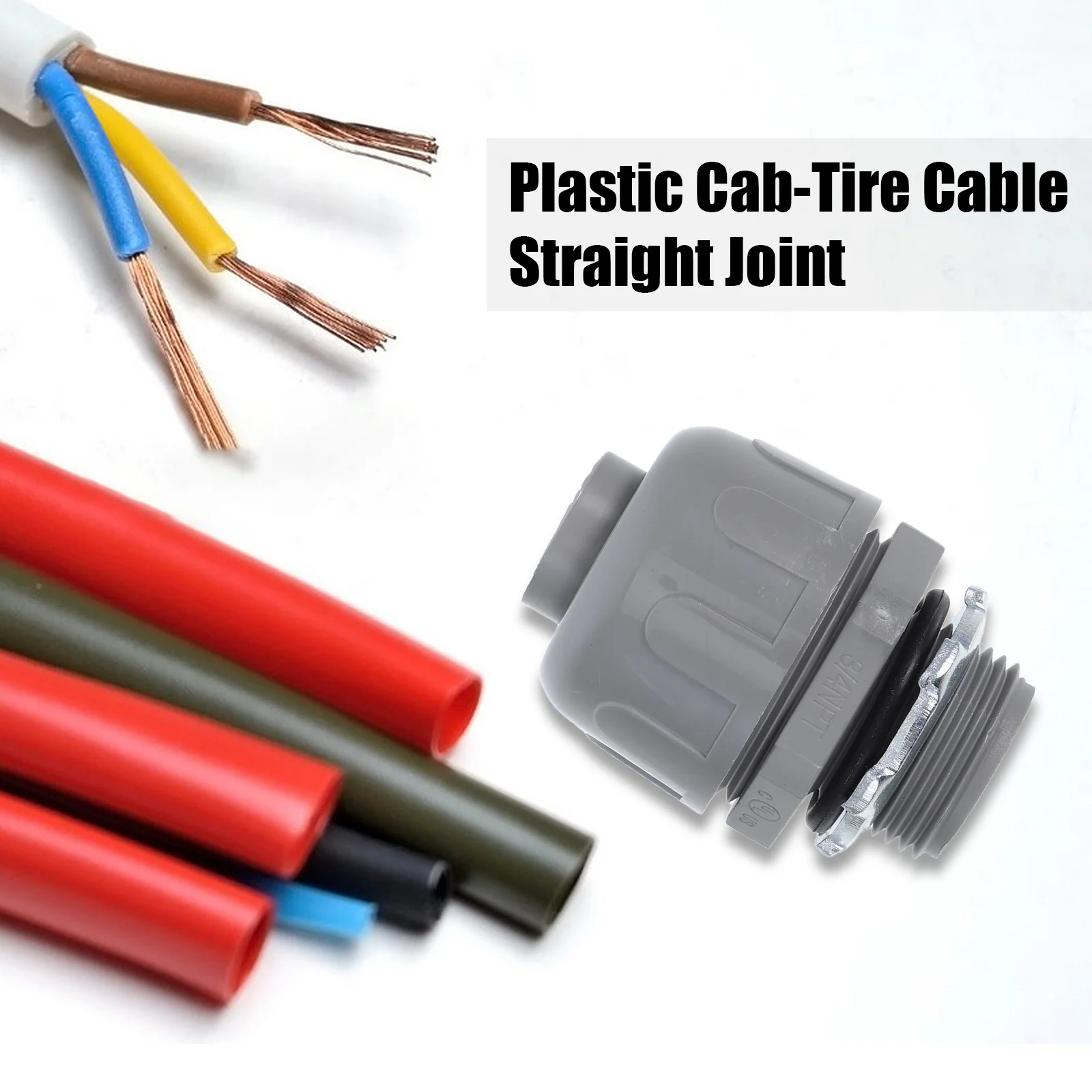 

5pcs Conduit Connectors Pvs Npt Threaded Electrical Cable Fittings Secure Direct Head Design For Flexible Liquid Tight