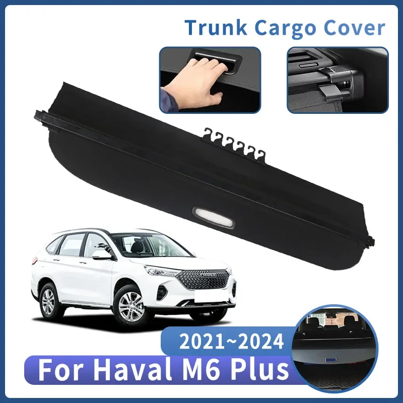 Car Trunk Bracket For Haval M6 Plus 2021 2022 2023 2024 Curtain Rear Partition Retractable Interior Car Accessories Partition