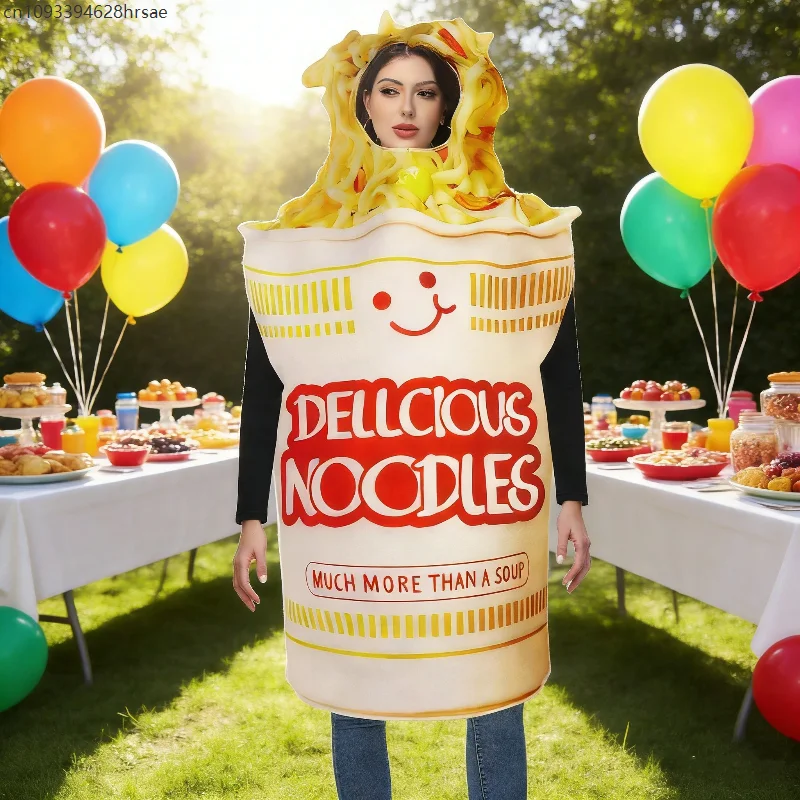 

Adult Delicious Noodles Costume Snacks Party Clothes Carnival Fancy Disguise Wear Instant Noodles Stage Performance Outfit