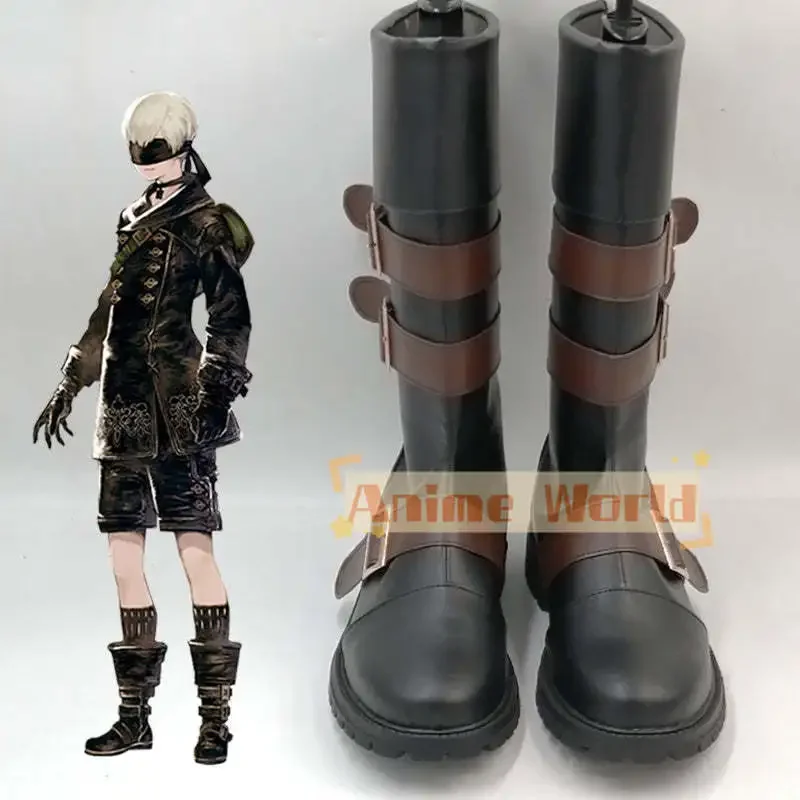 

NieR: Automata 9S YoRHa No.9 Type S Черные туфли Сапоги для косплея на заказ Хэллоуин Карнавальная вечеринка Реквизит