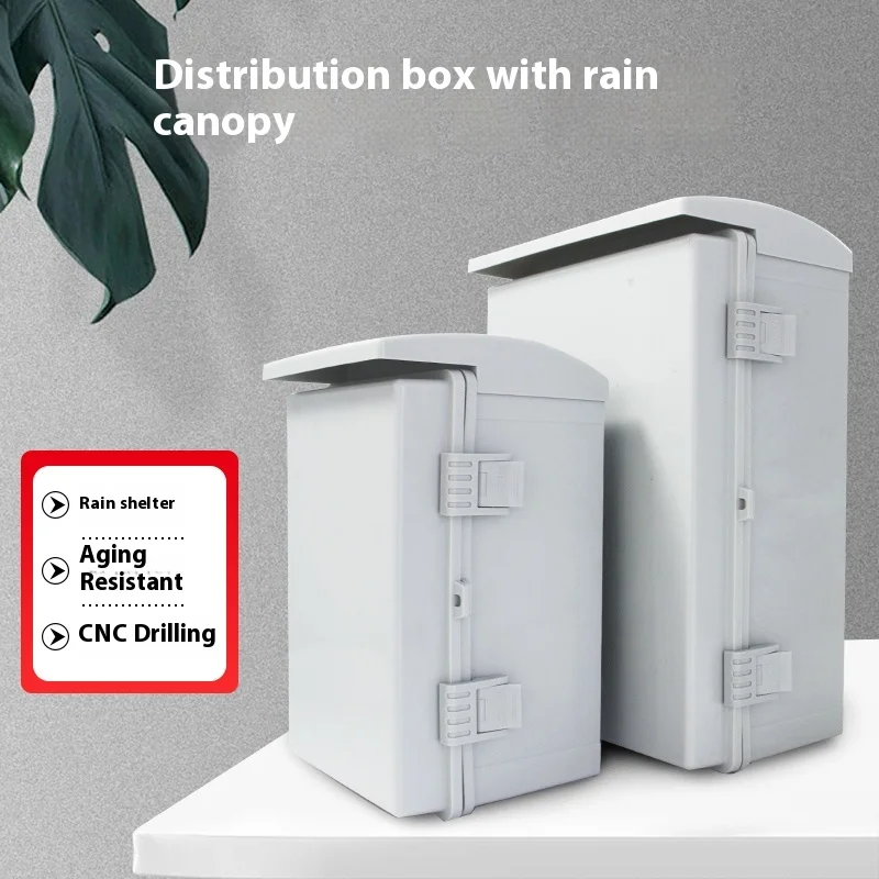 

Outdoor Monitoring Waterproof Box ABS Plastic Distribution Box Foundation Box with Rainproof Shed Power Equipment Protection Box