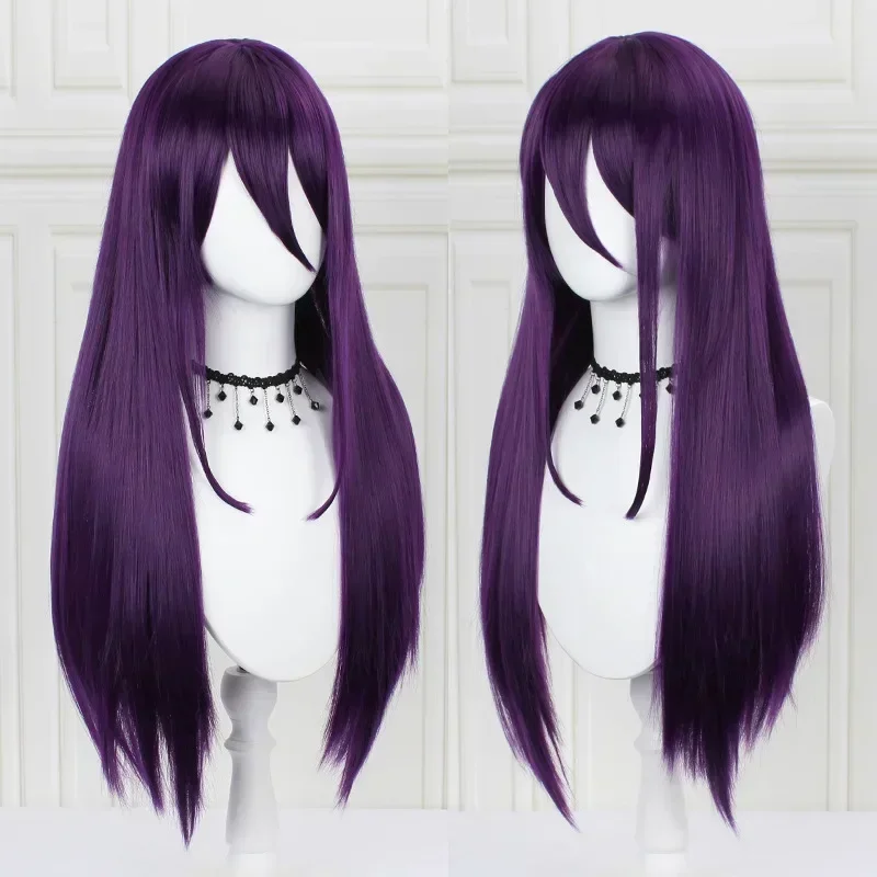 女性用ロングストレート合成コスプレウィッグ、アニメゲーム、ドキドキ、ユリクラブ、ナツキ・モニカ