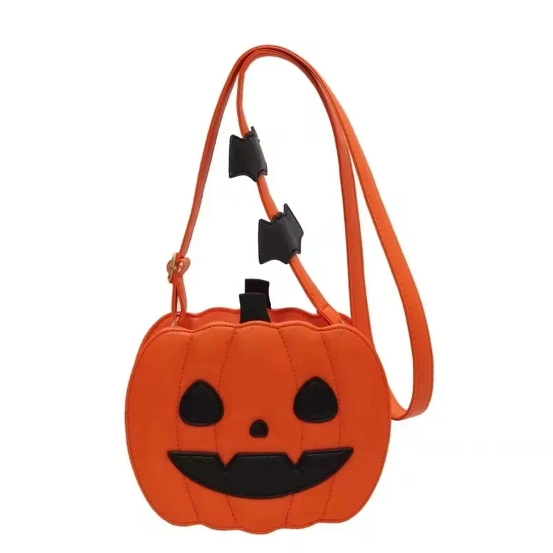 

Halloween Pumpkin PU Cartoon Bags Women Crossbody Bag Funny Cute Creative Shoulder Bag Contrast Zipper Bag Unisex Messenger Bags
