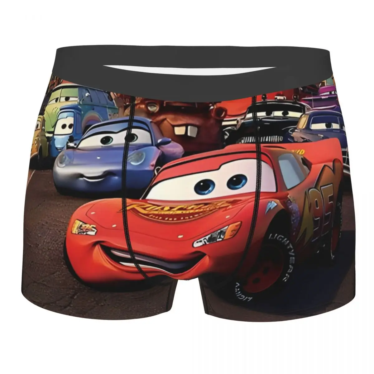 Custom Cars Sunny Day With Best Friends Man Boxers Shorts Cozy Underwear Lightning McQueen Printed Cool Underpants