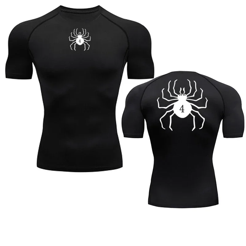 

Spider Print Compression Shirts for Men Gym Workout Fitness Undershirts Short Sleeve Quick Dry Athletic T-Shirt Tops Sportswear