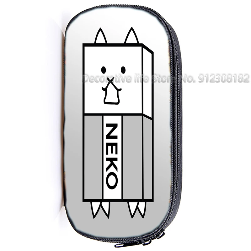 The Battle Cats Pencil Case Cartoon Game Resistant To Dirt Cosmetic Bag Students School Supplies Boy Girl Child Holiday Gifts