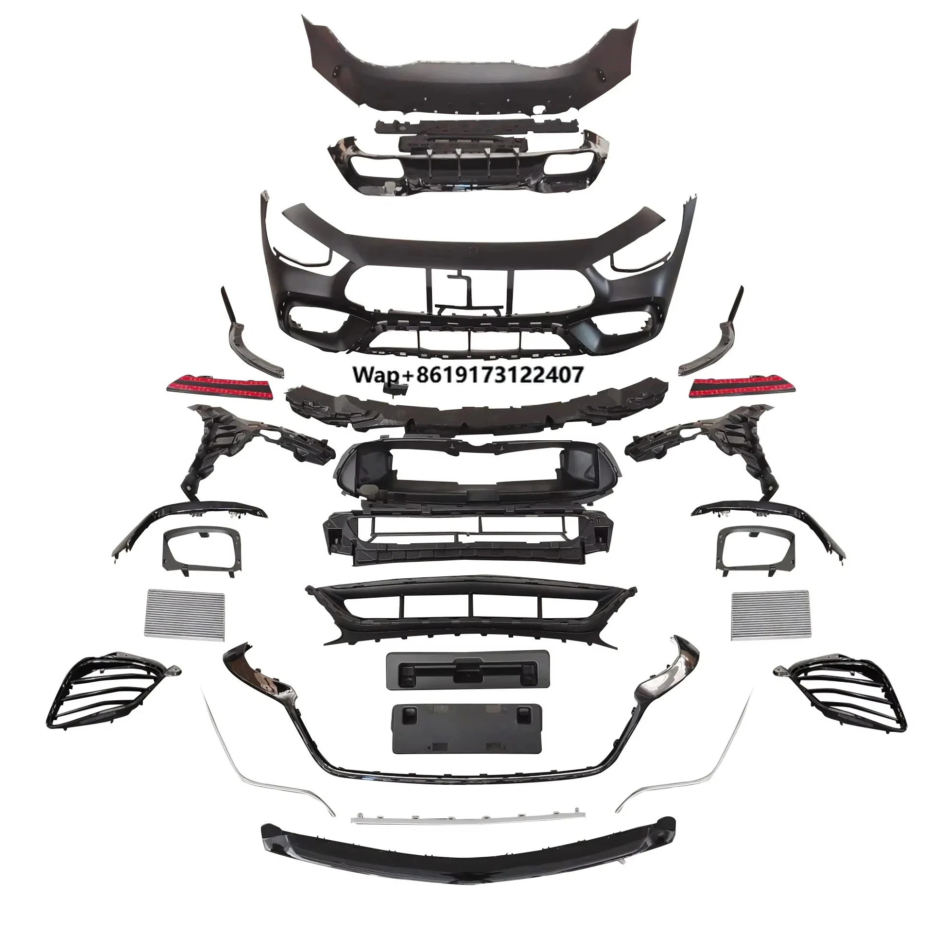 

GT50 GT53 TI Upgrade Body Kit with Front Bumper Rear Bumper Rear Diffuser Lip Exhaust Tips ABS Material for GT63S Body Kit