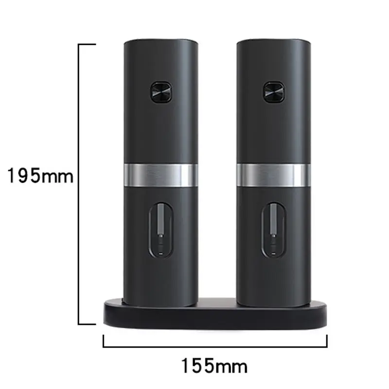 Usb Rechargeable Electric Salt And Pepper Grinder Sets With Charge Base Adjustable Coarseness Refillable Mill Battery Powered