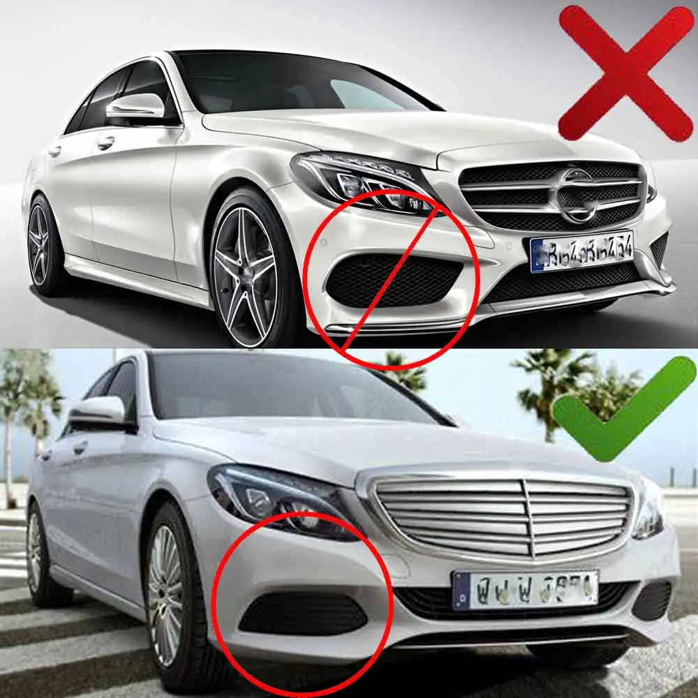 Front Bumper Grille Fog Light Cover Chrome Trims For Mercedes-Benz C- Class W205 C180 C200 C250 2015 2016 2017 2018 2019