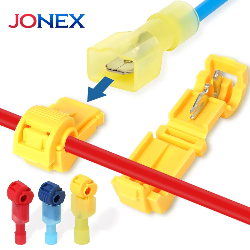 20 Sets T-shaped Crimp Terminals Electrical Wire Connectors Quick Disconnect Cable Connection T Type Insulated Snap Splice Lock