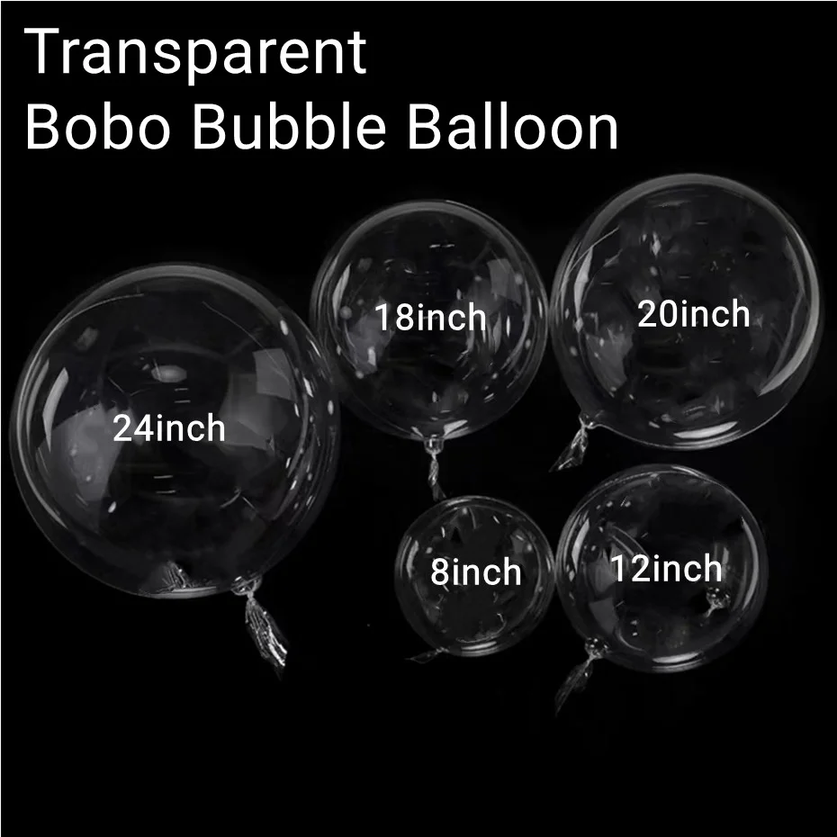 10pcs 10-24inch Transparent Bobo Bubble Balloon Clear Inflatable Air Helium Globos Wedding Birthday Party Decoration Baby Shower