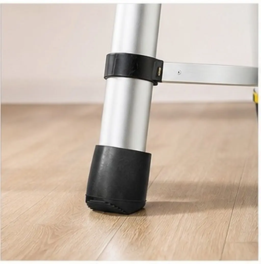 4Pcs Professional Non-Skid Ladder Feet Protectors Rubber Base Pad for Folding Telescopic Ladders Floor Scratch