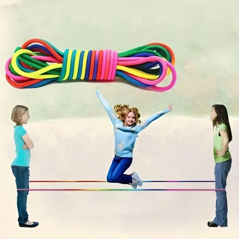 5-7M Super Elastic Jump Rope Endurance Training Fun Exercise Toys Indoor Outdoor Home Group Adjustable Rubber Jump Rope Strap