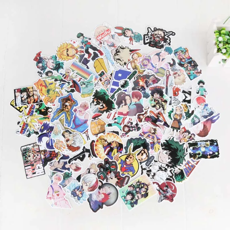 73pcs Anime My Hero Academia Stickers Cartoon DIY Laptop Motorcycle Skateboard Suitcase Sticker for Kids Birthday Party Gifts