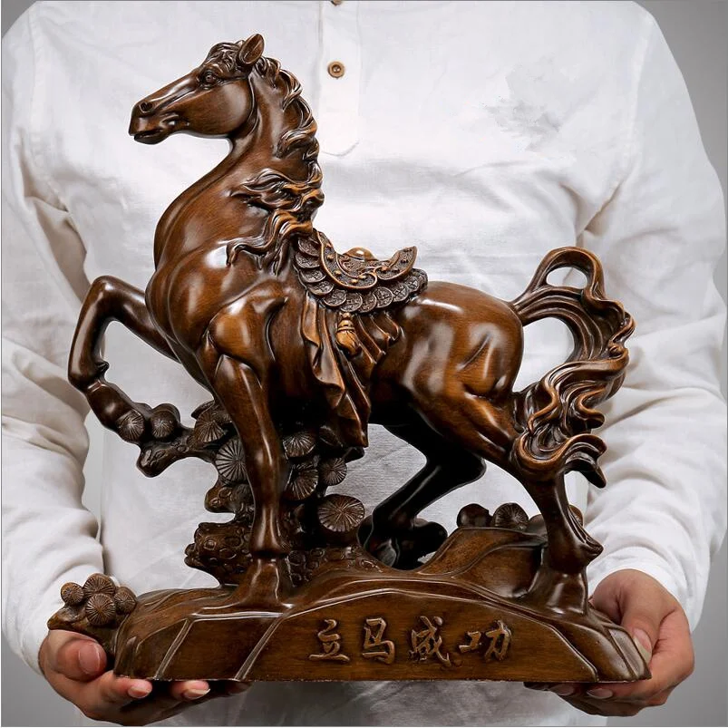 تأثيث المنزل الحرفية الديكور الحصان الاصطناعي تمثال زخرفة الراتنج الحرب الذهبية الحصان عيد ميلاد الأعمال هدية الكريسماس
