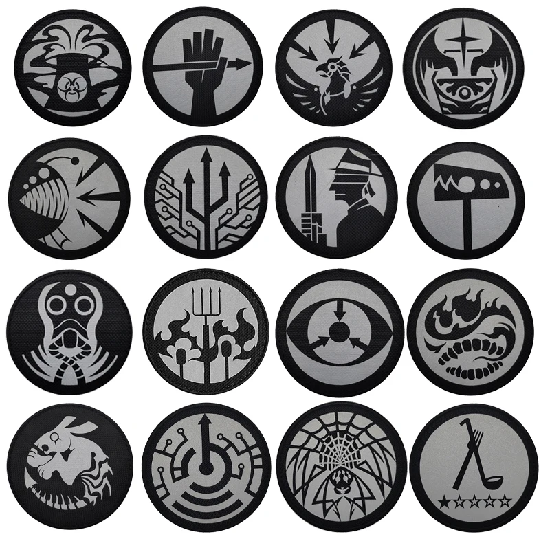 IR Reflective Fabric Art Icon Armband Morale Badge MTF Mole Red Herring Spider Tactical Morale Fastener Applique Patches Sticker