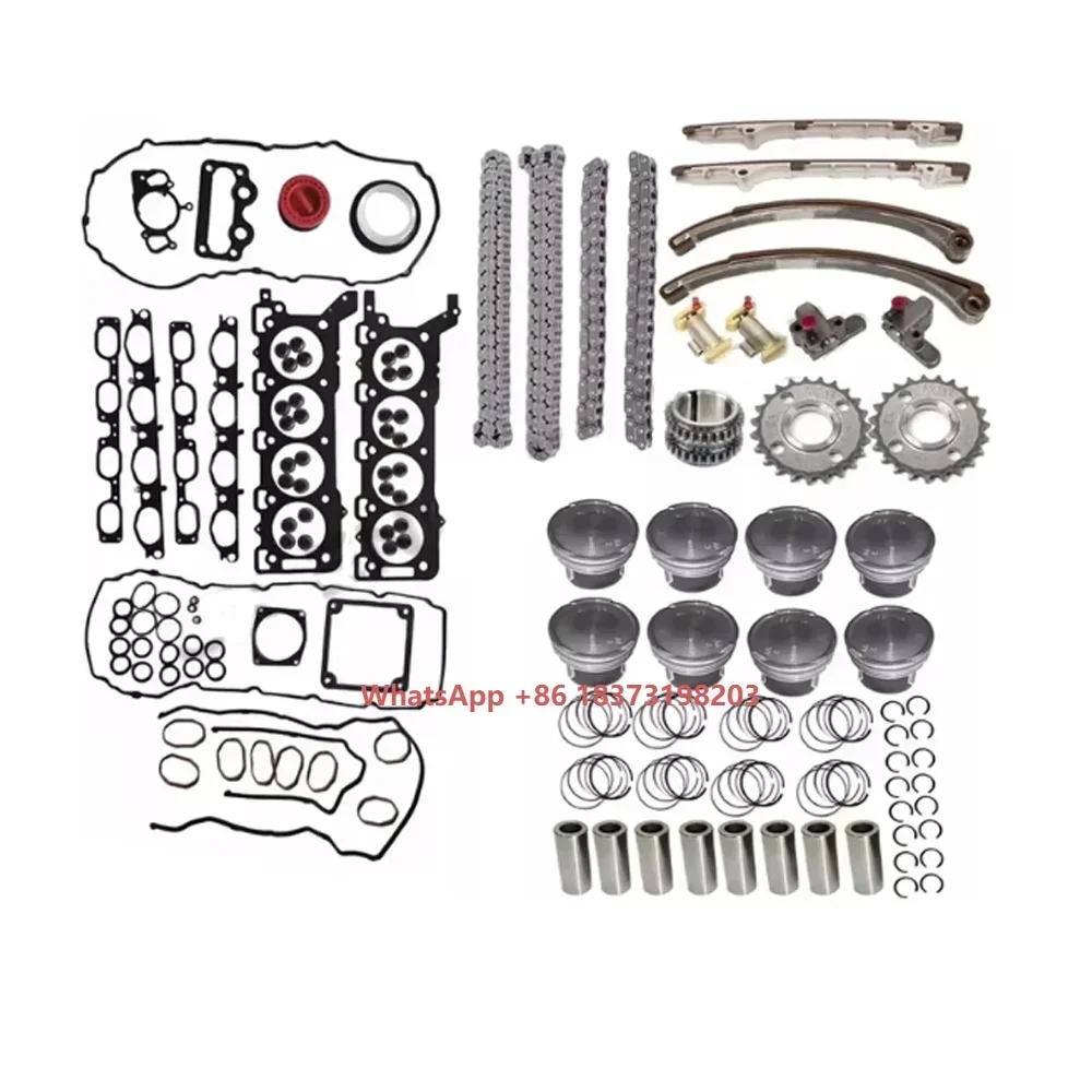 

448PN 428PS Engine Rebuild Timing Chain Kit & Piston Ring Gasket Set for Range Rover Discovery 4.2L 4.4L