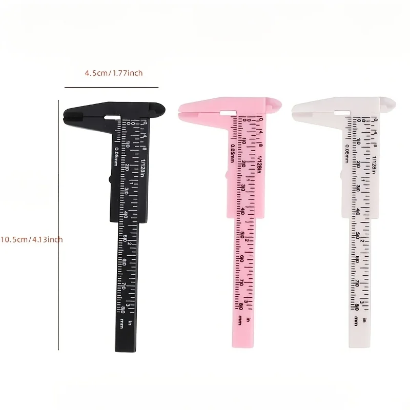 2pcs Portable 150MM Plastic Eyebrow Measuring Vernier Caliper Tattoo Caliper Ruler Plastic Permanent Makeup Measurement Tools